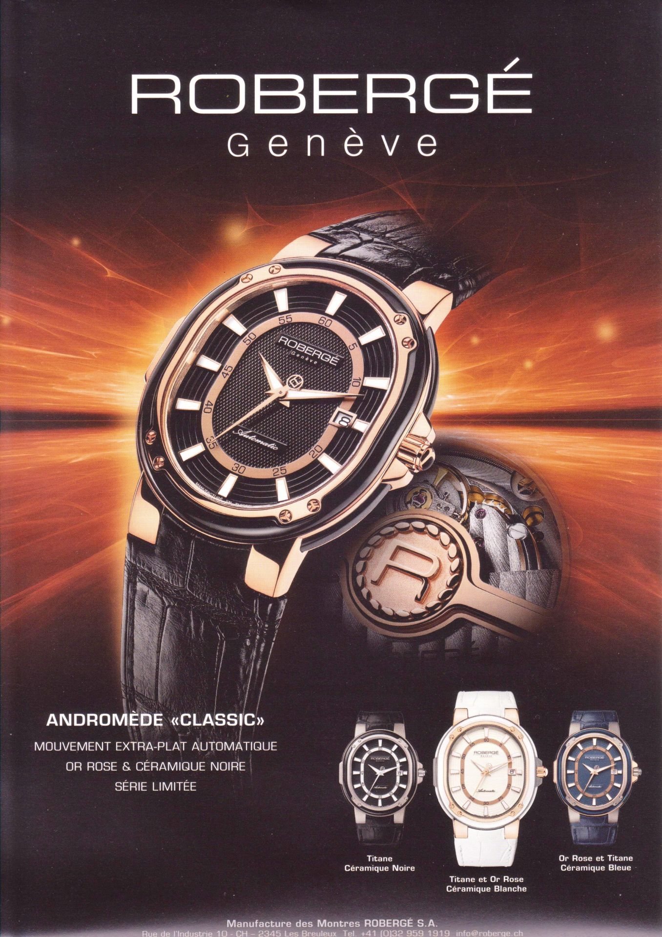 Rare Limited Edition Roberge 'orbite' 18ct Gold Wriswatch Man's Quartz  C'1990 - Etsy